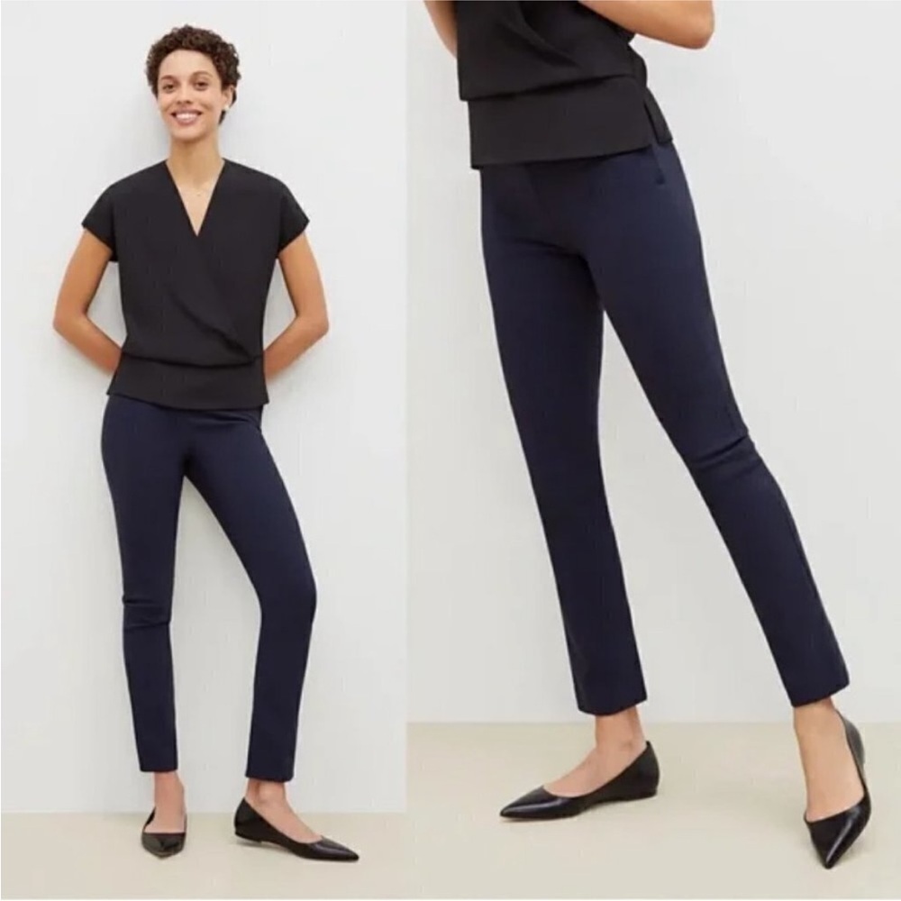 NWOT M.M. Lafleur The Foster Powerstretch Plus Straight Leg Dress Pant Navy 14